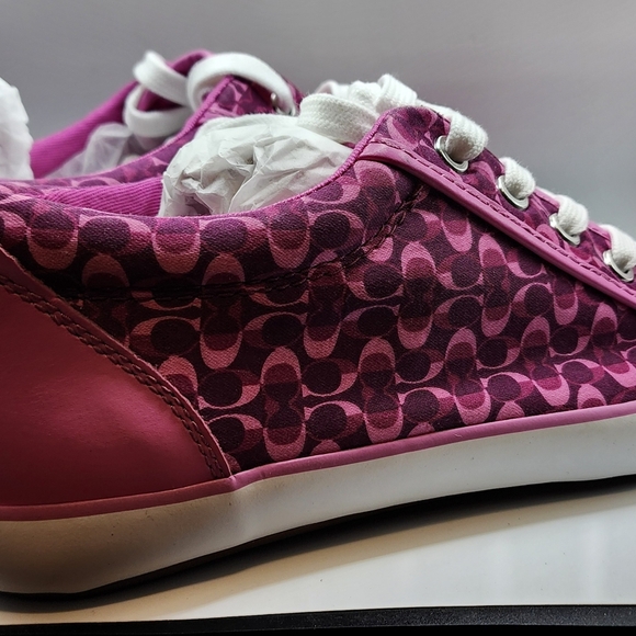 NWT Coach Monogram Barrett Signature C Sneakers A4508 Size 10 in Berry Multi - Picture 10 of 14